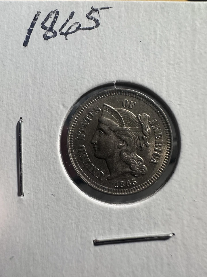 1865 3 cent nickel coin BU Lot #507 - Image 1 of 3