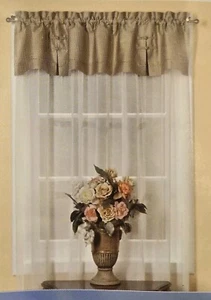 Valance Window Treatments by Designables 87 Contempo Taupe 54"W x 13"L #1421 - Picture 1 of 10