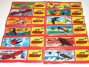 Lot Collection 12 Oiseaux Planeur Styro à Monter 20x16 cm Bird Gliders