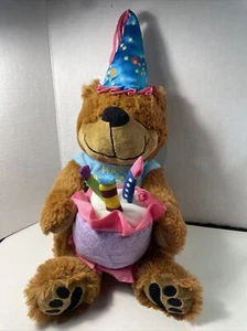 "Felpa de oso feliz cumpleaños Burton & Burton / Excelente 14"" limpio" - Imagen 1 de 8