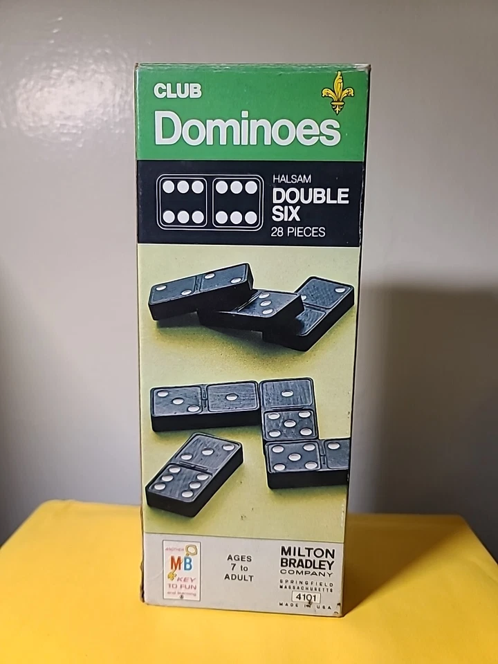 Vintage 1970 Milton Bradley #4101 CLUB Dominoes Halsam Double Six 28 Pieces - Image 1 of 1