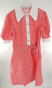 Batsheva Tie-Waist Floral-Print Cotton Dress, Size US 16 / UK 20 - Picture 1 of 9