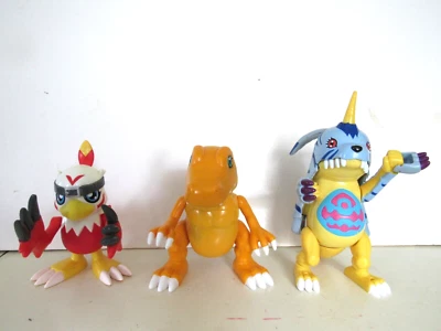Digimon Agumon Gabumon figuras digivolving hablando Hawkmon Foto 1 de 4