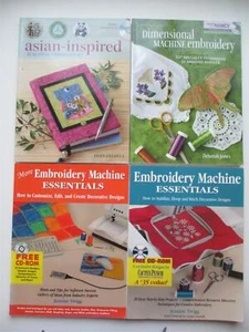 MACHINE EMBROIDERY 4 Book Lot How To Techniques DIMENSIONAL ASIAN ESSENTIALS + - Foto 1 di 3