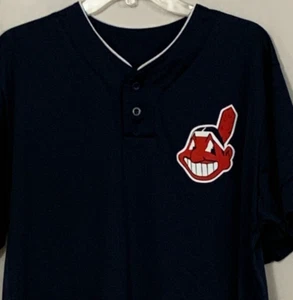 Size Large Cleveland Indians Guardians Jersey Cody Anderson Blue Chief Wahoo A1 - Picture 1 of 7