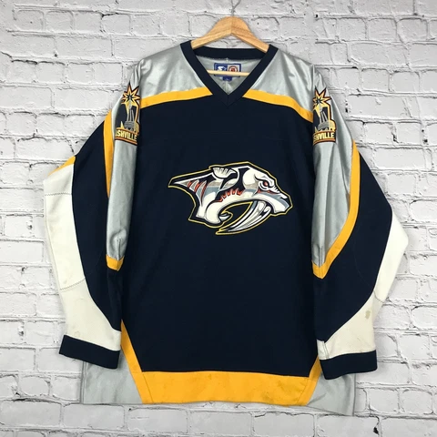 Vintage Nashville Predators Starter Jersey Mens Large Blue Inaugural NHL 90s Cover