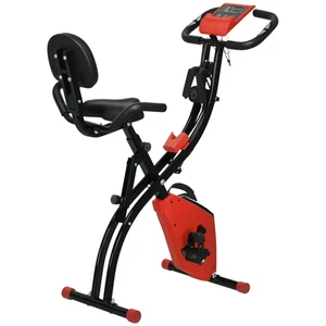 HOMCOM 2-In-1 Folding Exercise Bike with 8-Level Magnetic Resistance Red - Picture 1 of 11