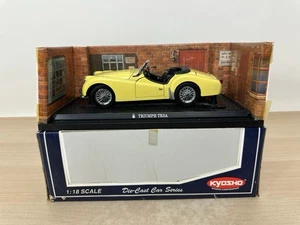 1996 Kyosho Japan: Triumph TR3A Yellow Diecast Car w/ Box - 1:18 Scale No. 7025Y - Picture 1 of 15
