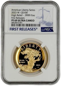 2023 W American Liberty $100 Gold High Relief Coin NGC PF 69 UC First Releases - Picture 1 of 2