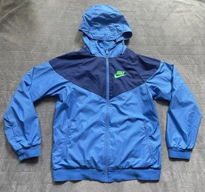 Nike Sportswear Logo Boys Youth XL Blue Windrunner Hoodie Jacket Coat - Picture 1 of 12