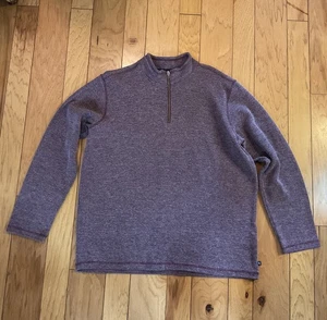 Maglione Gap uomo 1/4 zip pullover finto collo taglia XXL viola marrone tenue - Foto 1 di 12