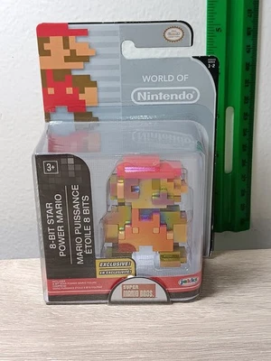*FREE SHIP* 2.5" STAR POWER SUPER MARIO 8 BIT World of Nintendo Jakks Pacific - Image 1 of 2