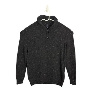 J. Crew Shawl Collar Pullover Sweater Wool Blend Ribbed Men’s Large Speckled - Picture 1 of 10