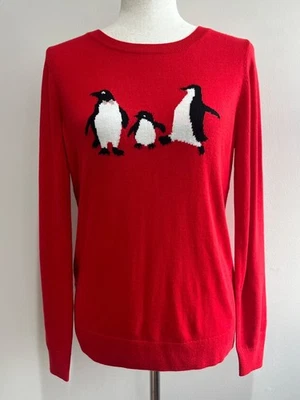 Suéter Loft Cuello Redondo Pingüino Vacaciones Mujer M Rojo Suave Ligero Foto 1 de 4
