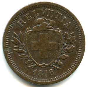Schweiz 1 Cent Wappen 1876 B Nr. 7040 - Bild 1 von 2