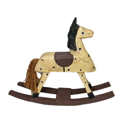 Prateleira de mesa de madeira cavalo de balanço decoração-arte popular rústica primitiva–fazenda - Imagem 1 de 4