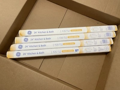 Lot 4 GE Kitchen & Bath 24" Fluorescent Light Bulb 20 Watts F20T12 Warm White - Image 1 of 4