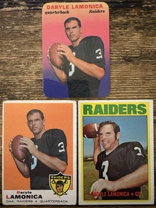 DARYLE LAMONICA Topps LOT 1969 #263 1970 Glossy #31 1972 #169 Oakland Raiders QB - Picture 1 of 2
