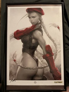 Cammy Street Fighter Art Print by Artgerm - Signed - Framed - Capcom Official - Picture 1 of 2