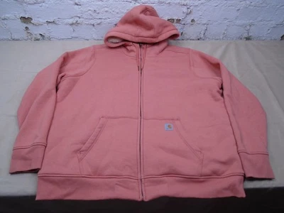 Sudadera con Capucha Forrada Sherpa Cremallera Completa Carhartt Para Mujer 2X Coral Calce Relajado Cálida Ropa de Trabajo Foto 1 de 4