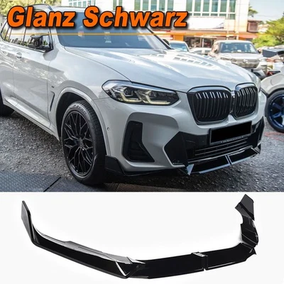 Für BMW G01 X3 G04 X4 LCI Glanz Schwarz Frontlippe Spoilerschwert Frontspoiler - Bild 1 von 4