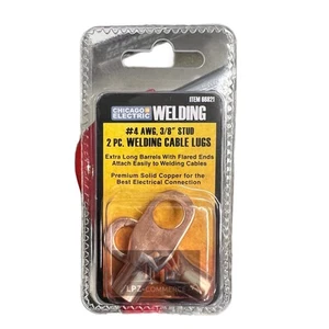 CHICAGO ELECTRIC WELDING Welding Cable Lugs - #4 AWG, 3/8 in. Stud, 2 Piece - Picture 1 of 2