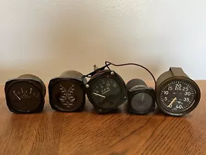 FÜNF VINTAGE VERSCHIEDENE LUFTFAHRT MESSGERÄTE CHARGE LOT - Bild 1 von 24