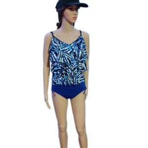 NEW! womens American beach 10 blue tankini swimsuit - Picture 1 of 9