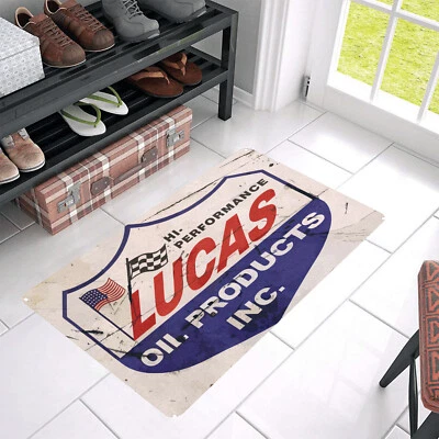 Vintage Style "Lucas Oil Products" Door Mat Rug Mat Indoor Outdoor Decor - Image 1 of 4