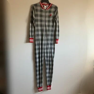 Sleep Nation Womens Moose On The Loose Gray Black Checks Coverall Size Small - Picture 1 of 7