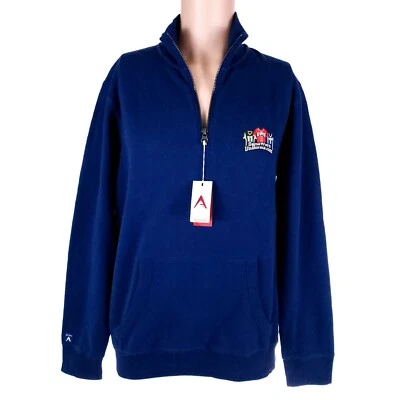 Антигуа мужчин свитер 1/4 молнии длинные рукава революции игры носили синий размер M - новый с Ярлыками - Изображение 1 из 4