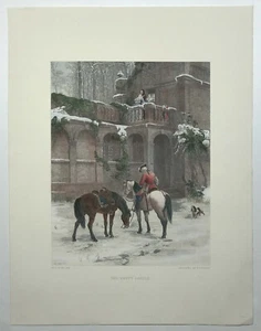 Der leere Sattel von S.E Waller Handkolorierter Stich, Reproduktionsstich - Bild 1 von 3