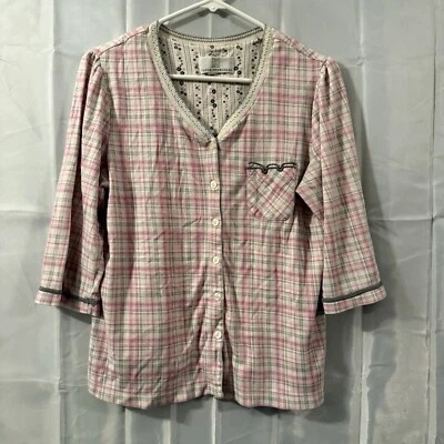 KAREN NEUBURGER Petite S Button-Up Top Pull-On Pants Pajama Set Soft  Fleece Pjs - Image 1 of 4