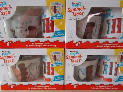 Alle 4 Motive Kinder Riegel Sammel Tassen ART EDITION  D 2024 MHD. Juli 2024 OVP - Bild 1 von 4