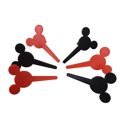 Lote de 6 Candelabros para Pasteles Mickey Mouse Suministros para Fiesta de Cumpleaños De Colección Rojo Negro Foto 1 de 4