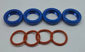 Collares de precarga de aluminio azules 4 piezas para Traxxas X-Maxx 7076-4 Dhawk Racing - Imagen 1 de 1