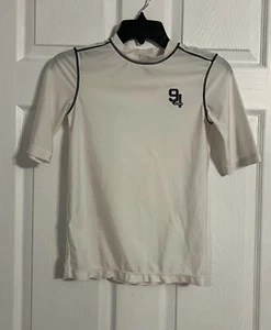 Old Navy Boys Large (10-12) White With Black Logo Rashguard - Picture 1 of 19