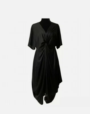 Yves Saint Laurent коротким рукавом Джерси драпировки платье черный размер 36 (США 6) - Изображение 1 из 4