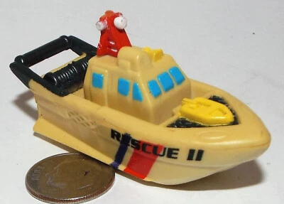 Маленькая микро машина пластиковый патрульный катер в желтый помечен спасения II - Изображение 1 из 4