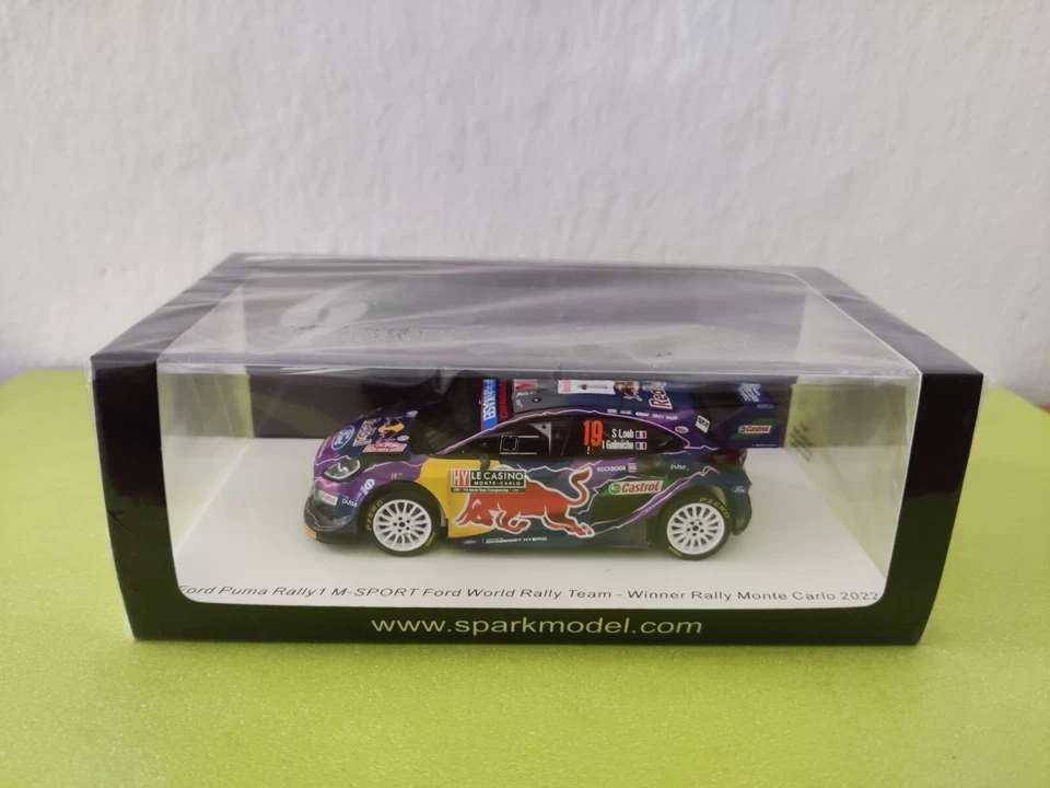 Ford Puma Rally1 Red Bull S.Loeb Last Win Montecarlo 2022 Spark S6697 1:43 - Immagine 1 di 4