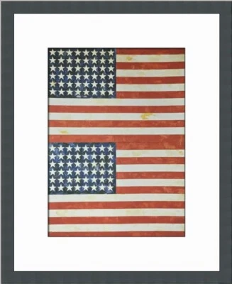Estampado enmarcado personalizado Jasper Johns Two Flags I Foto 1 de 2