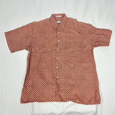 Camisa Birmania Bibas Para Hombre Grande Granate Estampado Geométrico Abotonada Manga Corta A386 Foto 1 de 4