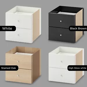 IKEA KALLAX Shelf Insert with 2 Drawers Pegboard Bookcase Book Storage 33x33 cm - Picture 1 of 10