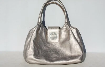 KATE SPADE Silver/Gold Pebbled Leather Bexley Stevie Satchel Shoulder Bag   - Image 1 of 4