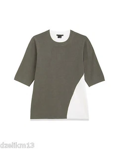 NWT $255 Theory Colorblock Knit Crew Neck Sweater Top Size M - Picture 1 of 11