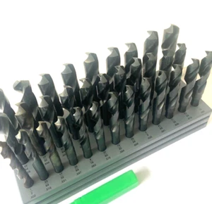 LastCut 33 PC Set Silver & Deming Black 1/2 to 1" by 1/64s Drill Bit M2 H.S.S. - Picture 1 of 5