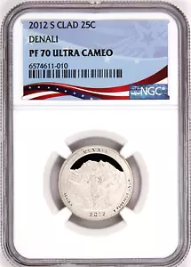 2012 S Denali ATB Quarter 25c PF 70 Ultra Cameo NGC Slabbed Coin - Picture 1 of 4