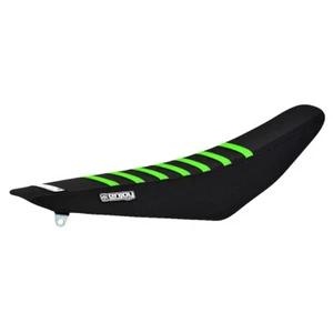 Cubierta de asiento acanalada Kawasaki KX KXF 250 2019-2024 todo negro verde costillas #174 - Imagen 1 de 5