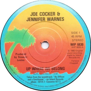 Joe Cocker, Jennifer Warnes ‎– Up Where We Belong - 7" Vinyl -1982 - Island - Picture 1 of 2