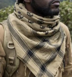 NWOT Triple Aught Design Mean T Skull Shemagh Desert Tan TAD Scarf Covering - Picture 1 of 10
